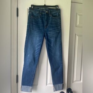 American Eagle Skinny Jegging Cropped Cuffed Jeans Size 6